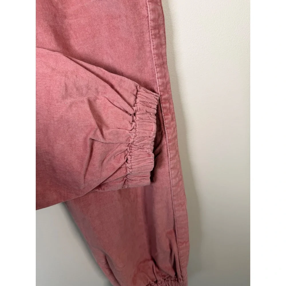Boden Pink Corduroy Jogger Pants Elastic Waist Ankle Cuff‎ Women's Size 10L